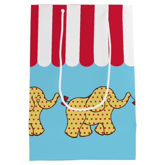 Kinder Carnaval Circus Olifanten Verjaardag Gift B Medium Cadeauzakje (Achterkant)