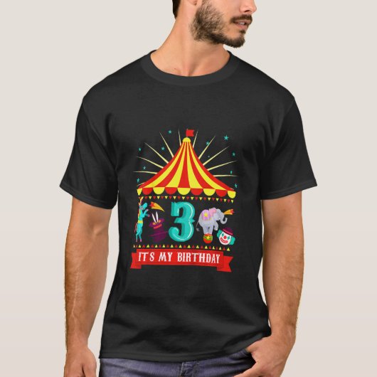 Kinder carrousel Circus 3rd Birthday Carnival 3 ja T-shirt (Voorkant)
