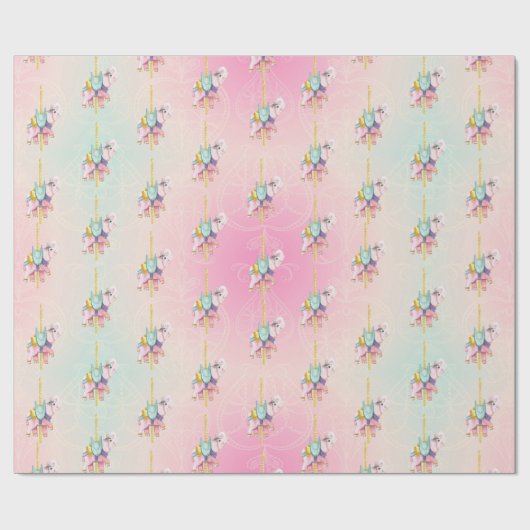 Kinder carrousel Elephant Wrapping Paper Cadeaupapier (Vlak)