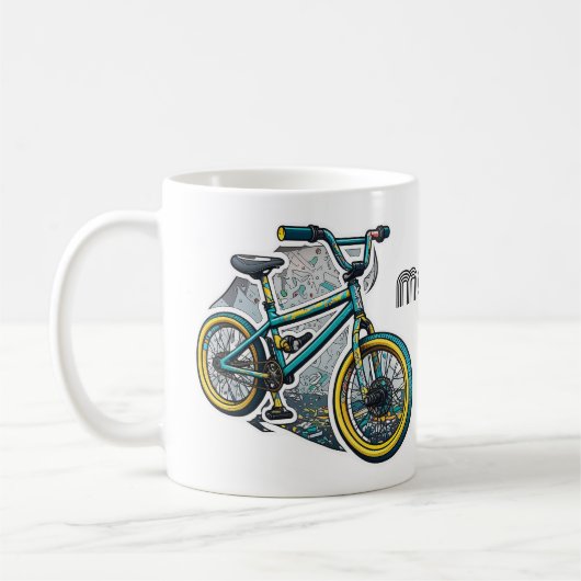 Kinder cartoon Bike BMX Racenavontuur Koffiemok (Links)