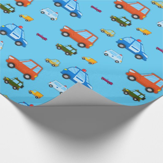Kinder Cartoon Cars Verjaardag Wrap Cadeaupapier (Hoek)