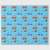 Kinder Cartoon Cars Verjaardag Wrap Cadeaupapier (Vlak)