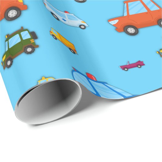 Kinder Cartoon Cars Verjaardag Wrap Cadeaupapier (Rol Hoek)
