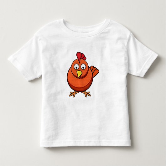 Kinder Cartoon Chicken T-Shirt (Voorkant)