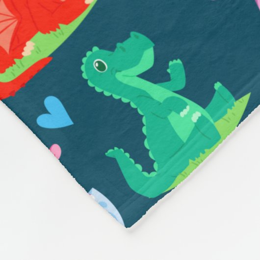 Kinder Cartoon Dragon Fleece Deken (Hoek)