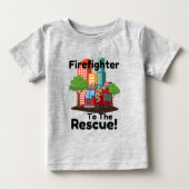 Kinder Cartoon Fire Truck T-shirt (Voorkant)