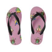 Kinder Cartoon Fun Family Girl op elke kleur Kinder Teenslippers (Voetbed)