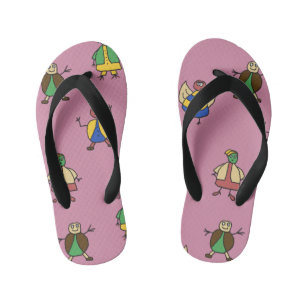Kinder Cartoon Fun Family Girl op elke kleur Kinder Teenslippers