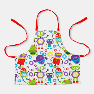 Kinder Cartoon Robot Schort