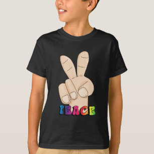 Kinder cartoon t-shirt voor vredesgebarentaal
