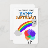 Kinder Cartoon Verjaardag Kaart (achterkant blanco (Voorkant / Achterkant)