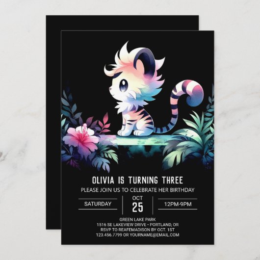 Kinder Castle Tiger verjaardag Kaart (Voorkant / Achterkant)