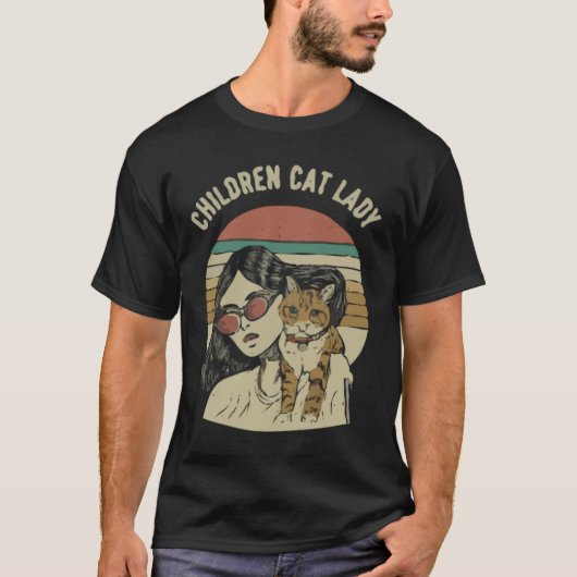 Kinder Cat Lady T-shirt (Voorkant)