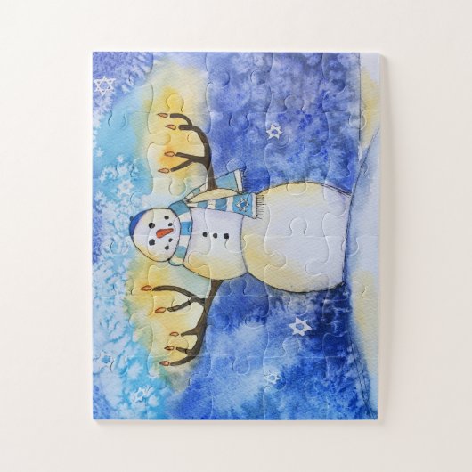 Kinder Chanukah Snowman Puzzle Legpuzzel (Verticaal)