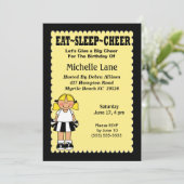Kinder Cheerleader Verjaardagsuitnodiging Kaart (Staand voorkant)