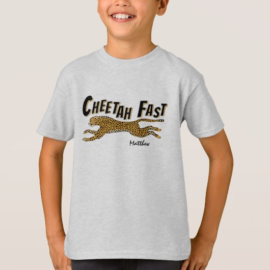 Kinder Cheetah Fast Running Sports Trendy Fun Gift T-shirt (Voorkant)