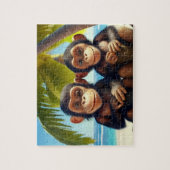 Kinder Chimpansees Jigzaag Puzzle - Tropisch Legpuzzel (Verticaal)