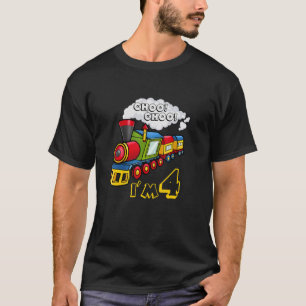 Kinder Choo Choo Ik ben 4 jaar oude locomotief Tra T-shirt