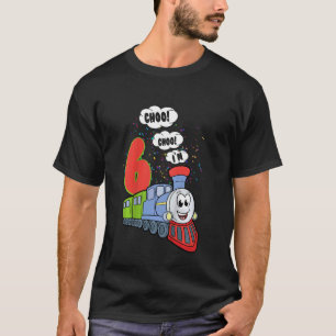 Kinder Choo Choo Ik ben 6 jaar oude locomotief zes T-shirt