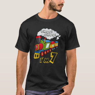 Kinder Choo Choo Ik ben 7 jaar oude locomotief Tra T-shirt