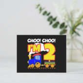 Kinder Choo Choo Train 2de verjaardag Choo Choo Ik Briefkaart (Staand voorkant)