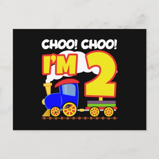 Kinder Choo Choo Train 2de verjaardag Choo Choo Ik Briefkaart (Voorkant)