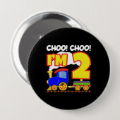 Kinder Choo Choo Train 2de verjaardag Choo Choo Ik Ronde Button 4,0 Cm (Voorkant /achterkant)