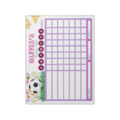 Kinder Chore Chart, gepersonaliseerde voetbalbelon Notitieblok (Linkerzijde)