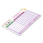Kinder Chore Chart, gepersonaliseerde voetbalbelon Notitieblok (Schuin)