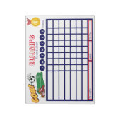 Kinder Chore Chart, gepersonaliseerde voetbalkaart Notitieblok (Linkerzijde)