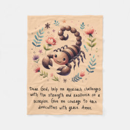 Kinder Christelijke Gebed Woodland Scorpion op Per Fleece Deken