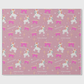 Kinder Christelijke kerstvakantie: roze Cadeaupapier (Vlak)