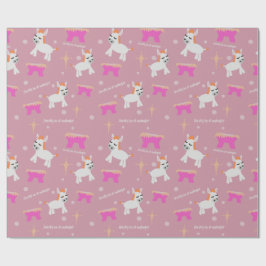 Kinder Christelijke kerstvakantie: roze Cadeaupapier