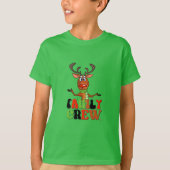 Kinder "Christmas Crew 2023" rendier T-shirt (Voorkant)