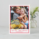 KINDER CHRISTMAS FOTO Kantaarlijk Nice Lijst met r Folie Feestdagenkaart<br><div class="desc">door kat massard >> WWW.SIMPLYSWEETPAPERIE.COM <<<<< A grappige kaart met een gezegde voor postzegelvormgeving "NICE LIST" in glimmende folie. Portret stijl om je mooie familie ook weer te geven met hoge foto. NEEM ME CONTACT OP als u hulp nodig hebt om uw foto perfect te laten passen kat@simplysweetpaperie.com</div>