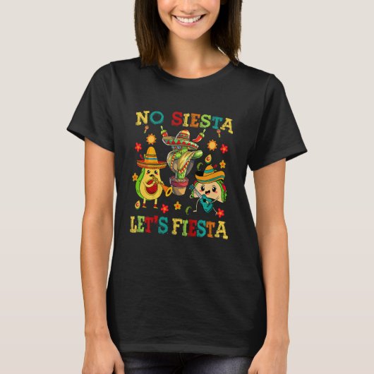 Kinder Cinco de Mayo No Siesta Lets Fiesta Funny A T-shirt (Voorkant)
