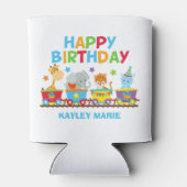 Kinder Circus Animal Train Custom Birthday Party Blikjeskoeler (Achterkant)