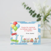 Kinder Circus Birthday Party Dank je wel Bedankkaart (Staand voorkant)