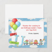 Kinder Circus Birthday Party Dank je wel Bedankkaart (Voorkant / Achterkant)