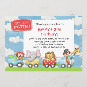 Kinder Circus Birthday Party Invitation Kaart