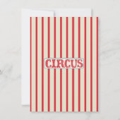 Kinder Circus Birthday Party Invitation Kaart (Achterkant)