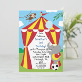  Kinder Circus Birthday Party Kaart (Staand voorkant)