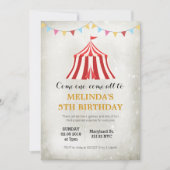 Kinder circus carnaval Birthday - uitnodiging (Voorkant)
