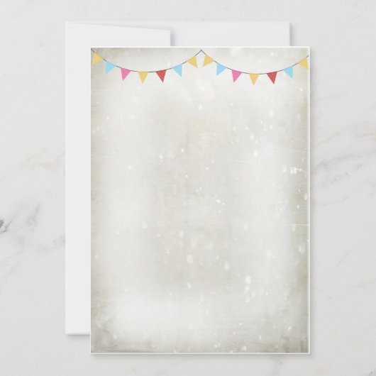 Kinder circus carnaval Birthday - uitnodiging (Achterkant)