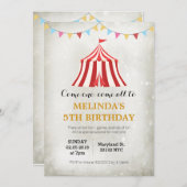 Kinder circus carnaval Birthday - uitnodiging (Voorkant / Achterkant)