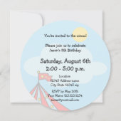 Kinder circus carnaval verjaardagsfeestuitnodiging kaart (Achterkant)