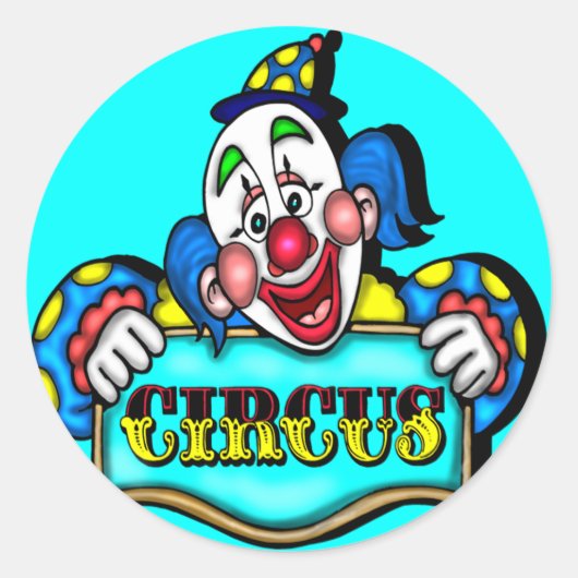 Kinder Circus Clown T Shirten en Gifts Ronde Sticker (Voorkant)
