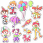 Kinder Circus Clowns Sticker (Voorkant)