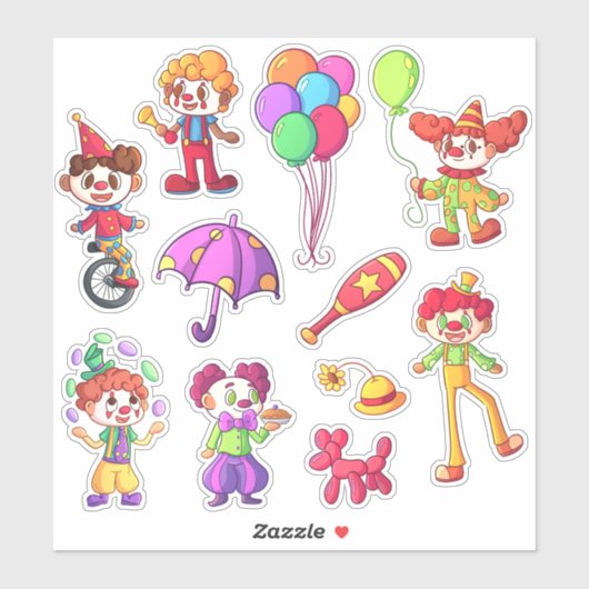 Kinder Circus Clowns Sticker (Vel)
