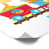 Kinder Circus Dierentrein Leuk Verjaardagsfeest Poster (Hoek)